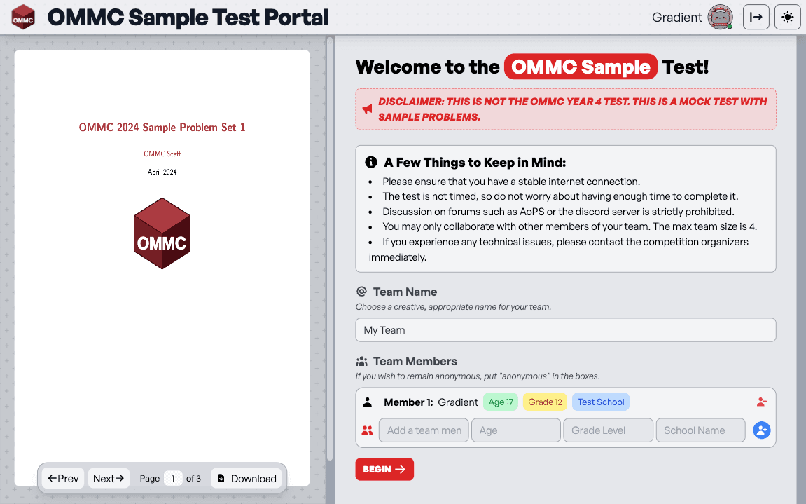 OMMC Sample Portal